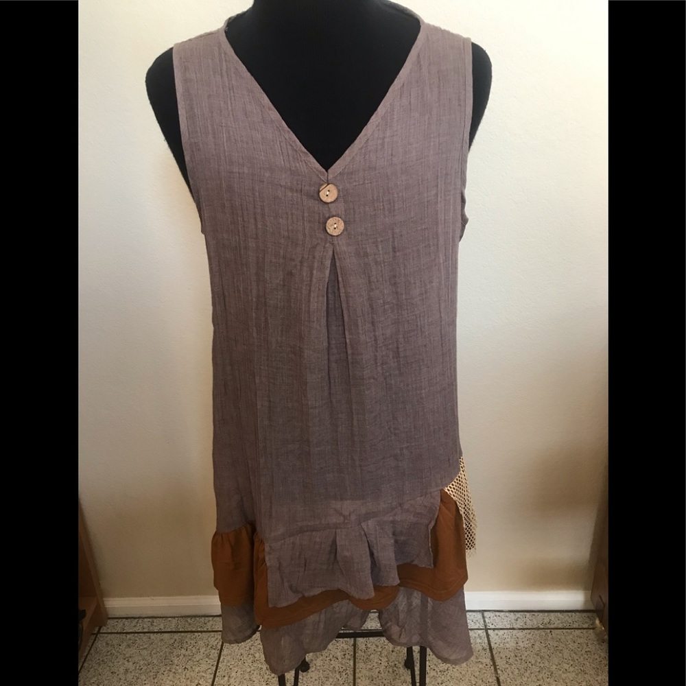 NWOT MISSLOOK Taupe SZXL DRESS/COVERUP